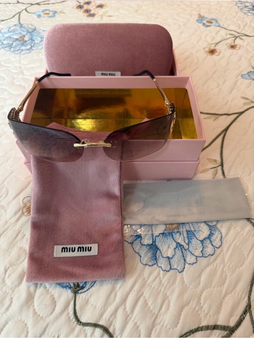 Miu Miu Rimless Brown Gradient Sunglasses - Picture 3 of 9